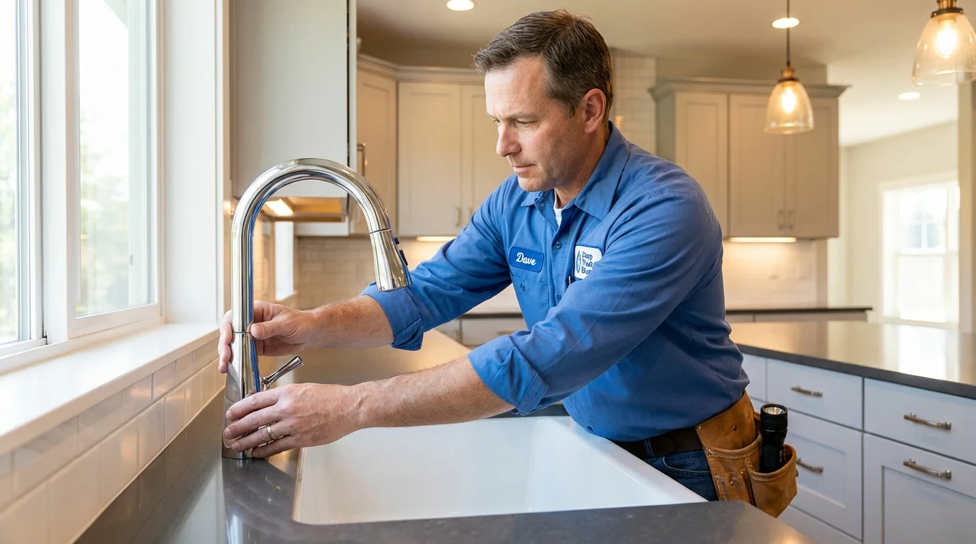Kitchen faucet installation by Johns Plumbing LLC in Winamac